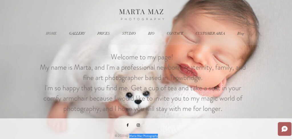 website designed with wix